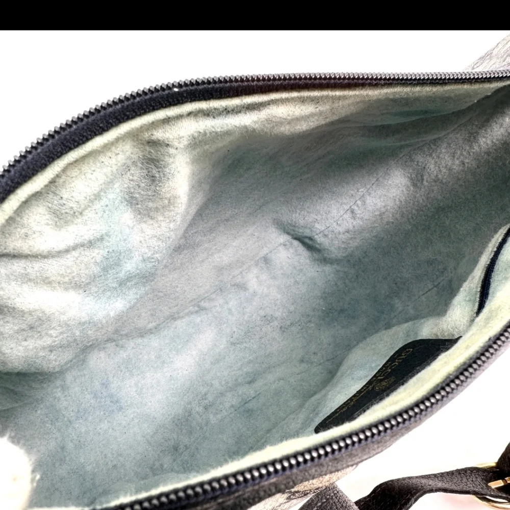 Vintage GUCCI Crossbody Bag GG Sherry Line PVC Leather Navy Shoulder Authentic - Picture 7 of 12